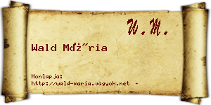 Wald Mária névjegykártya