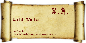 Wald Mária névjegykártya